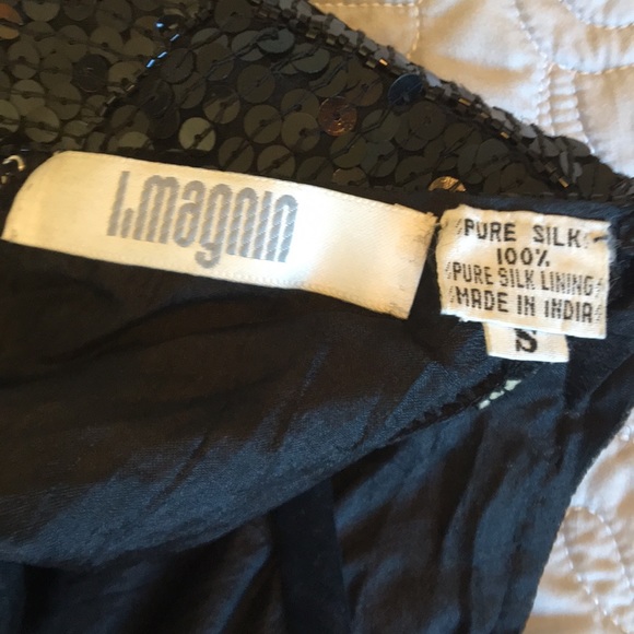 I.Magnin Sequin pure Silk Blouse - Picture 7 of 7